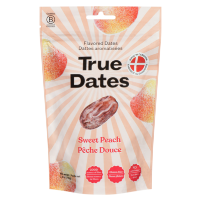 True Dates Flavored Dates Sweet Peach 100 g, $5.99/100g