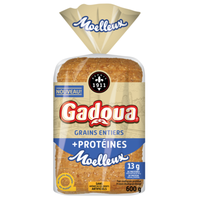 Gadoua Pain à grains entiers +Protéines 600 g, 0,67 $/100g