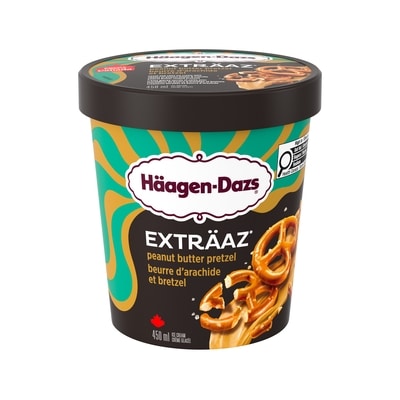 Häagen-Dazs Crème glacée EXTRÄAZ Beurre d’arachide et bretzel 450 ml, 1,33 $/100ml
