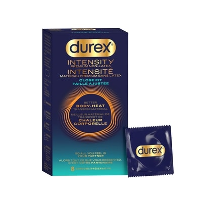 Durex Intensité matériau premium sans latex 8 préservatifs - taille ajustée 1 ea, 14,99 $/1ch