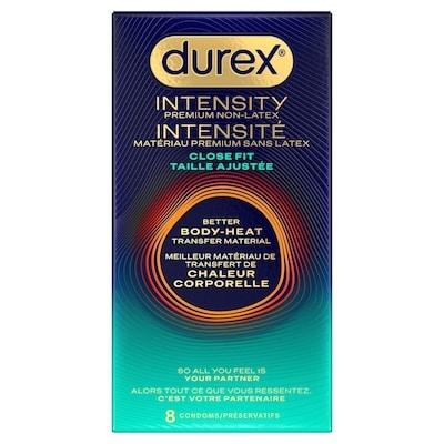 Durex Intensité matériau premium sans latex 8 préservatifs - taille ajustée 1 ea, 14,99 $/1ch