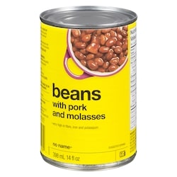 No Name Beans With Pork And Molasses 398 ml, $0.44/100ml