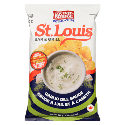 Covered Bridge Potato Chips Garlic Dill Sauce 142 g, $3.02/100g