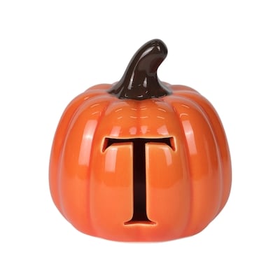 null 3.5-inch Battery-Operated Monogram Pumpkin - T 1 ea, $5.00/1ea