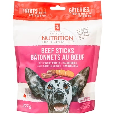le Choix du Président Bâtonnets au bœuf Nutrition première pour chiens adultes de toutes tailles 227 g, 3,08 $/100g