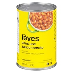 Sans Nom Fèves dans une sauce tomate 398 ml, 0,50 $/100ml