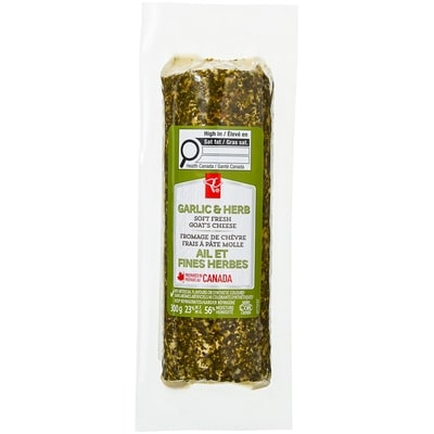 President's Choice Garlic and Herb Soft Fresh Goat's Cheese 300 g, $4.00/100g