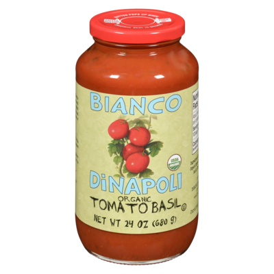 BIANCO DINAPOLI Organic Tomato Basil Sauce  680 g, $2.20/100g