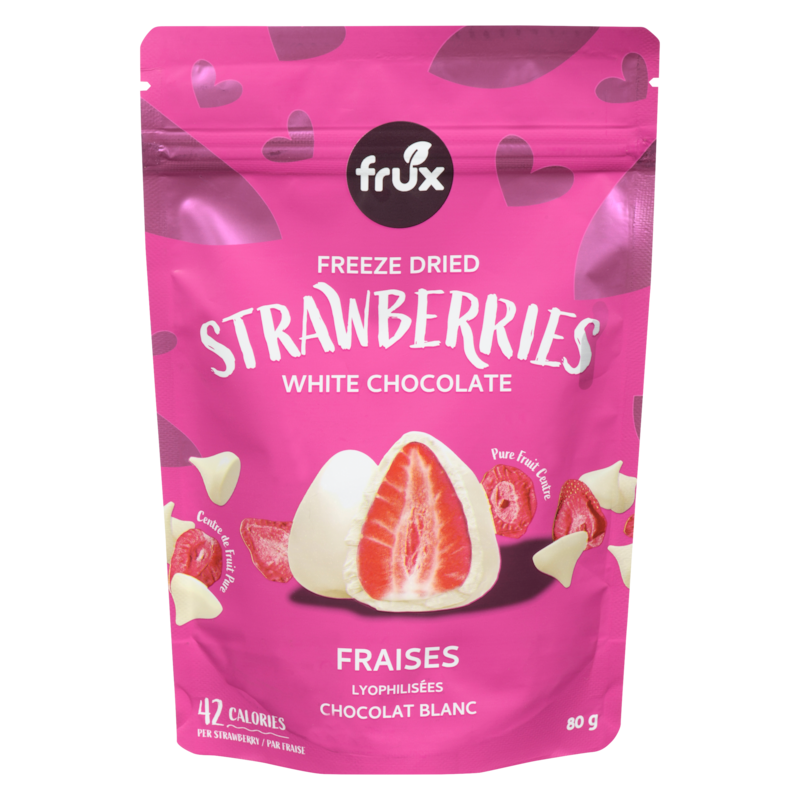 Frux Freeze Dried Strawberries White Chocolate - 80 g | Fortinos