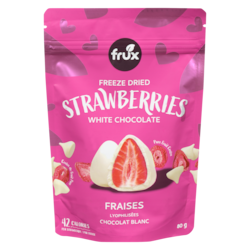 Strawberry様 Frux Freeze Dried Strawberries White Chocolate - 80 g | Fortinos