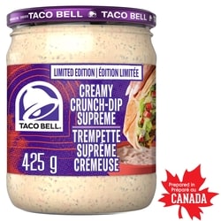 Taco Bell Creamy Crunch-Dip Supreme Dip, For Dipping And Elevating Meals, Prepared In Canada 425 g, $1.18/100g