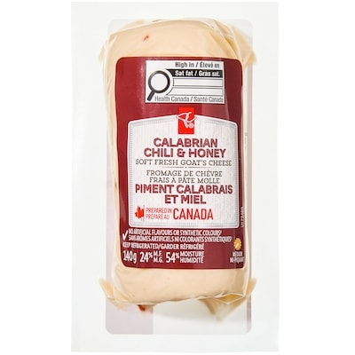 President's Choice Calabrian Chili and Honey Soft Fresh Goat's Cheese 140 g, $5.56/100g
