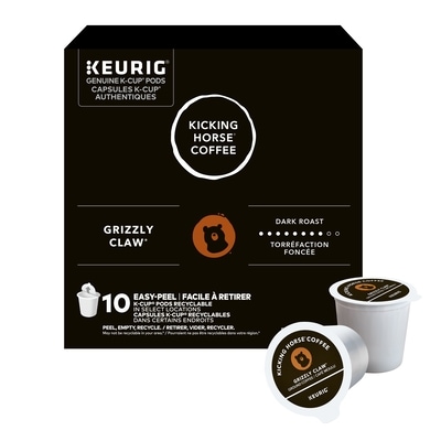 Kicking Horse Grizzly Claw, Dark Roast, K-Cup Coffee Pods 10 ea, $1.80/1ea