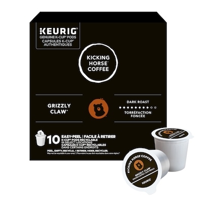Kicking Horse Capsules K-Cup de café Grizzly Claw, torréfaction foncée 10 ea, 1,80 $/1ch