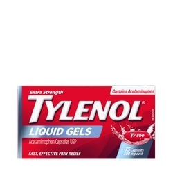 Tylenol Extra Strength Liquid Gels - 500mg Acetaminophen 75 ea, $0.35/1ea