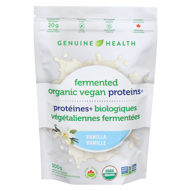 Genuine Health Fermented Organic Vegan Proteins+ Drink Mix Powder