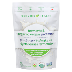 Genuine Health Fermented Organic Vegan Proteins+ Drink Mix Powder Unsweetened & Unflavoured 260 g, $11.53/100g