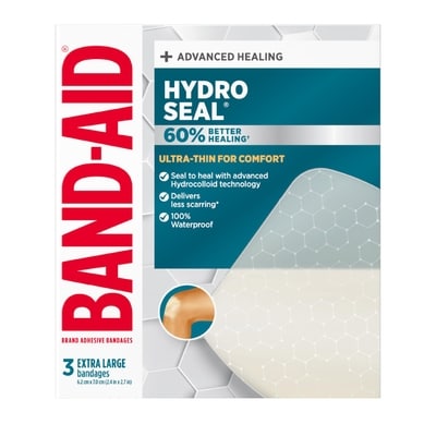 Band-Aid Hydro Seal Ultra-Thin Hydrocolloid Bandages, Waterproof, Large 3 ea, $4.16/1ea