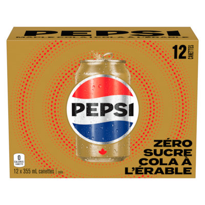 Pepsi Zéro sucre cola à l'érable 12x355.0 ml, 0,42 $/100ml