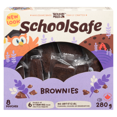 School Safe Brownies, 8 Pouches 280 g, $1.96/100g