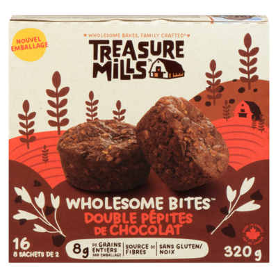 Treasure Mills Wholesome bites double pépites de chocolat 320 g, 2,03 $/100g