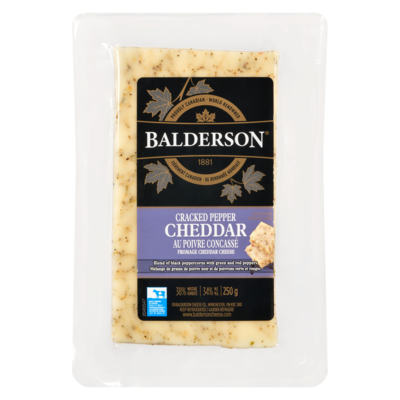 Balderson Cheddar Cheese, Cracked Black Pepper 250 g, $5.80/100g