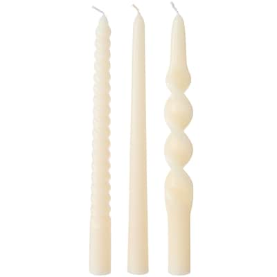 Lot de 6 bougies effilées non parfumées