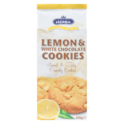 Merba Lemon & White Chocolate Cookies 200 g, $2.75/100g