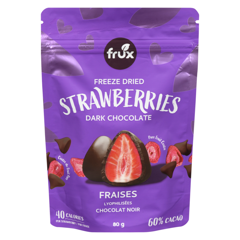Frux Freeze Dried Strawberries Dark Chocolate - 80 g | Fortinos