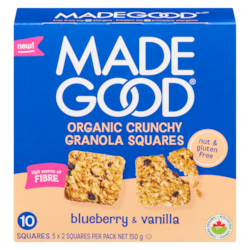 Made Good Organic Crunchy Granola Squares Blueberry & Vanilla 150 g, $2.66/100g