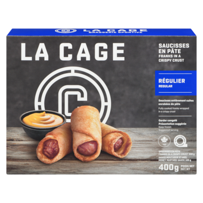 La Cage Franks In A Crispy Crust Regular 400 g, $1.74/100g