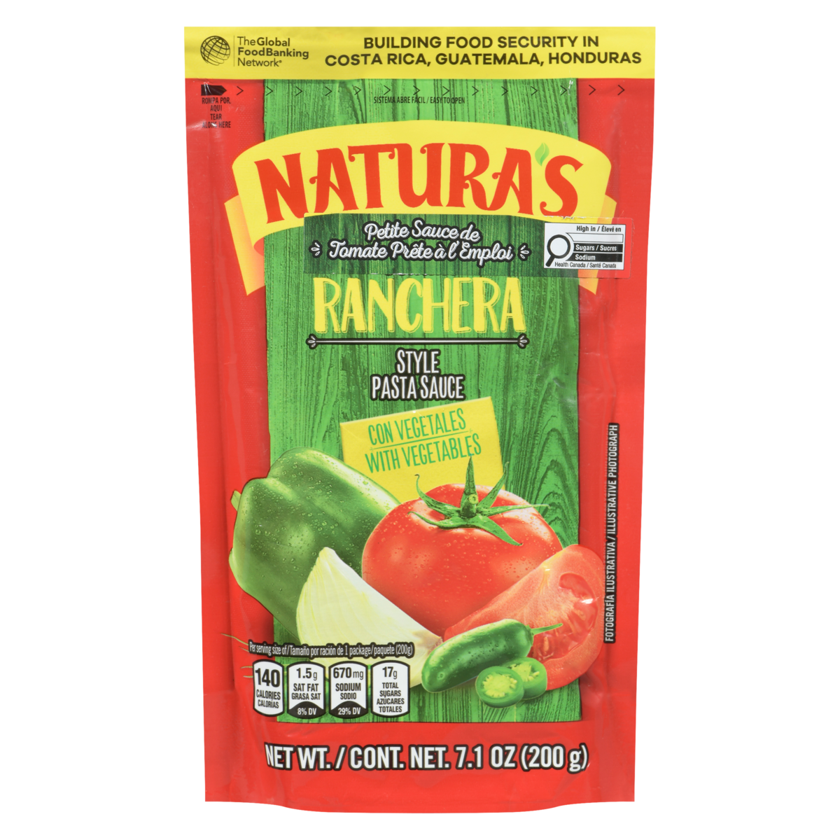 Natura Ranchera Tomato Pasta Sauce