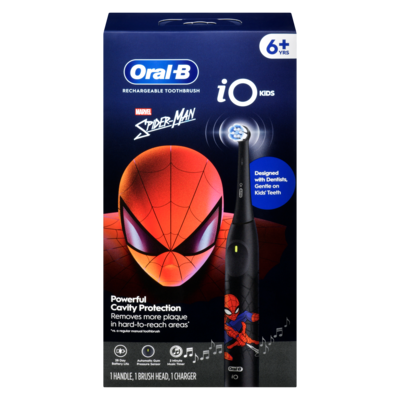 Oral B Io Kids Limited Rechargeable Electric Powered Toothbrush, Spiderman With 1 Gentle Care Brush Head 1 ea, $99.99/1ea
