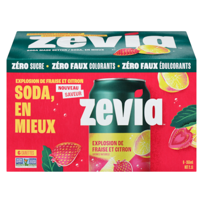 Zavia Soda explosion de fraise et citron 6x355.0 ml, 0,38 $/100ml