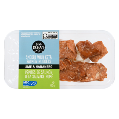 One Ocean Pépites de saumon kéta sauvage fumé lime & habanero 100 g, 9,49 $/100g