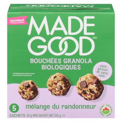 Made Good Bouchées granola biologiques mélange du randonneur 120 g, 4,33 $/100g