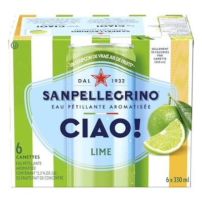 SanPellegrino CIAO! Eau pétillante à la lime 6x330.0 ml, 0,40 $/100ml