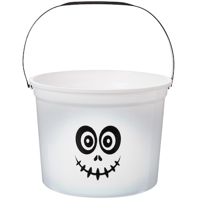 Light Up Halloween Pail - White