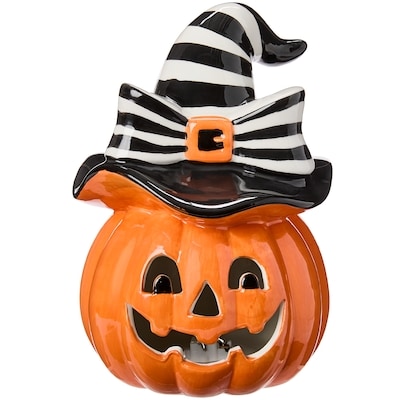 null Light Up Ceramic Jack-O-Lantern Decoration - 6 in 1 ea, $12.00/1ea