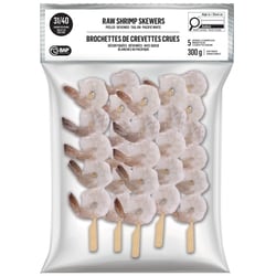 null Raw Shrimp Skewers 31/40 , 5-Count 300 g, $2.00/100g