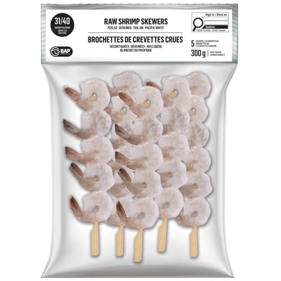 null Raw Shrimp Skewers 31/40 , 5-Count 300 g, $2.00/100g