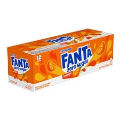 FANTA Soda Zero Sugar Orange Soda Pop Fridge Pack Cans - 12x355.0