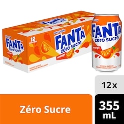 Fanta Boisson gazeuse Orange Zéro sucre 12x355.0 ml, 0,21 $/100ml