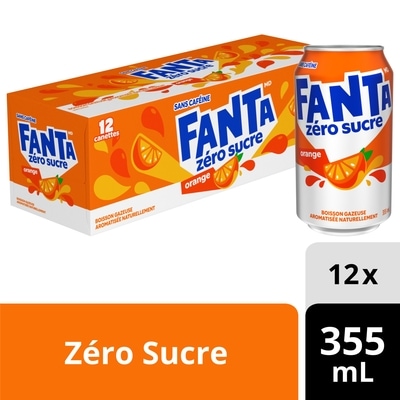 Fanta Boisson gazeuse Orange Zéro sucre 12x355.0 ml, 0,21 $/100ml