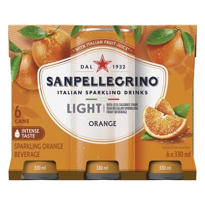 San Pellegrino Light Orange, Sparkling Fruit Beverage 6x330.0 ml, $0.43/100ml