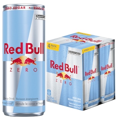 Red Bull Energy Drink, Zero, (4 pack) 4x250.0 ml, 1,20 $/100ml
