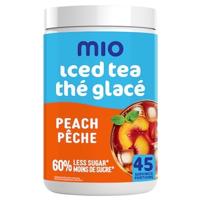 MiO Thé glacé Préparation pour boisson en poudre aromatisée pêche 540 g, 2,22 $/100g