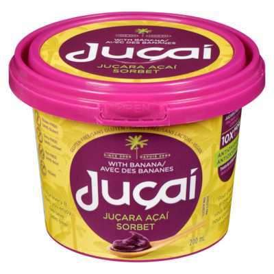 Jucai Juçara Açaí Sorbet With Banana 200 ml, $3.00/100ml