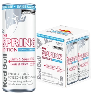 Red Bull Energy Drink, Cherry & Sakura, Sugarfree, (4 pack) 4x250.0 ml, $1.05/100ml