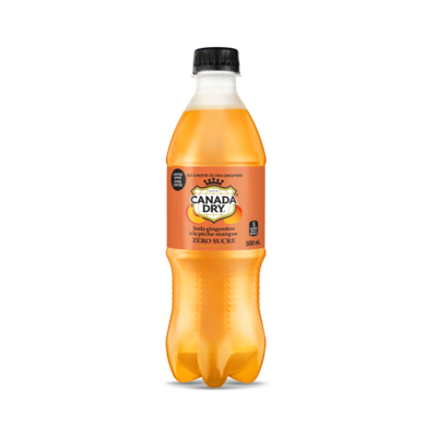 Canada Dry Soda Gingembre à La Pêche-Mangue Zèro Sucre 500 ml, 0,66 $/100ml